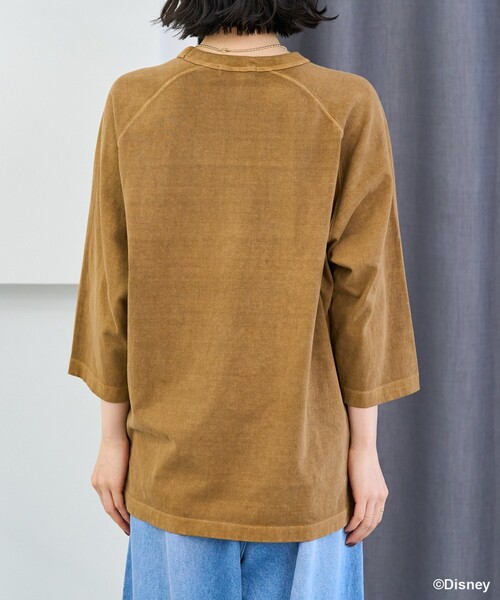 FREAK'S STORE（フリークスストア）の「【MICKEY MOUSE】 ラグランTシャツ/ミッキーマウス（Tシャツ/カットソー・レディース・オフホワイト/キャメル・ﾌﾘ-）」の20枚目の写真