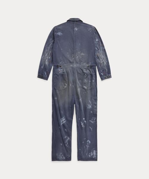 ディストレスト リバースサティーン カバーオール（つなぎ