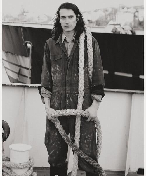 ディストレスト リバースサティーン カバーオール（つなぎ