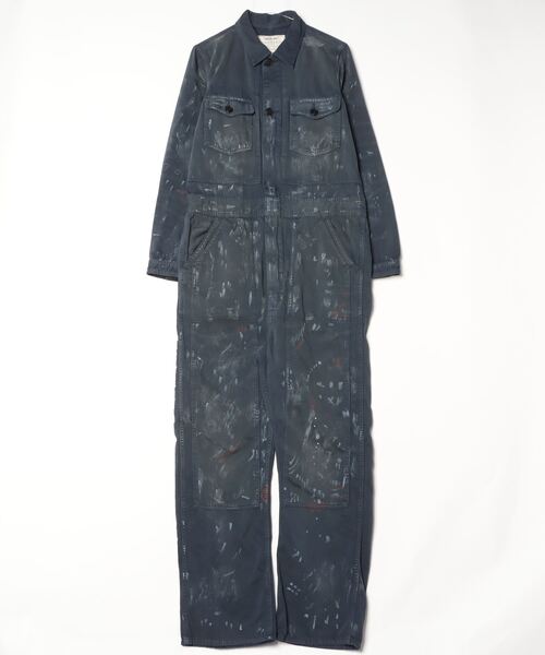 ディストレスト リバースサティーン カバーオール（つなぎ