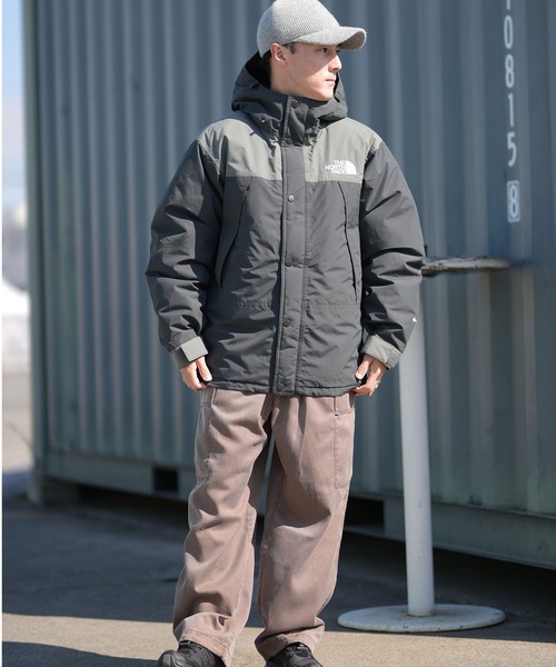 【ほぼ新品】ノースフェイス メンズ L ダウンジャケット グレー/ネイビー THE NORTH FACE/ザ・ノース・フェイス MOUNTAIN DOWN JK ダウン