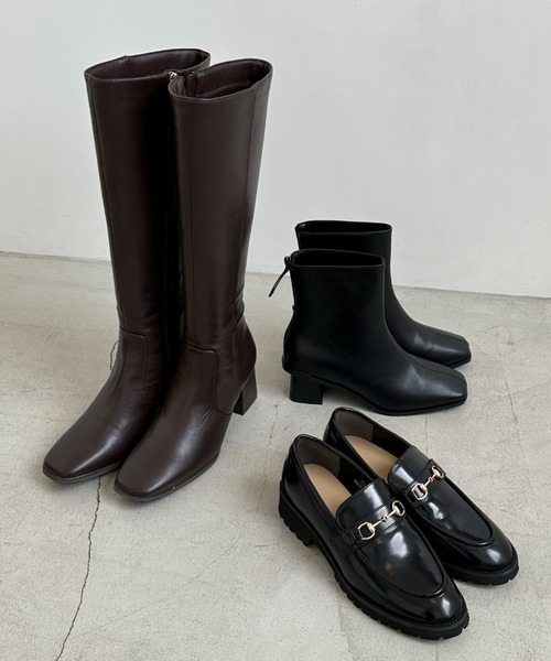 Doux archives（ドゥアルシーヴ）の「スクエアトゥブーツ（ブーツ・レディース・ブラック/ブラウン・SMALL/MEDIUM/LARGE）」の9枚目の写真