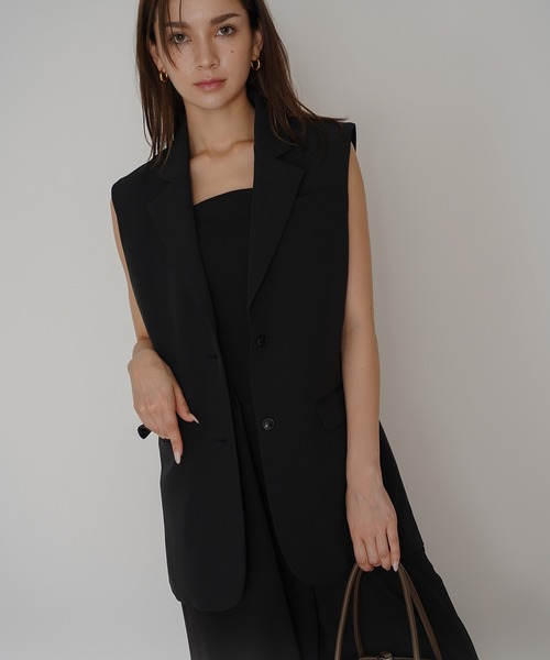 KINO THE KEI(キノザケイ)の「オーバー ショルダー ジレ KINO THE KEI(ベスト・レディース・ベージュ/モカ/ブラック・フリー)」の13枚目の写真