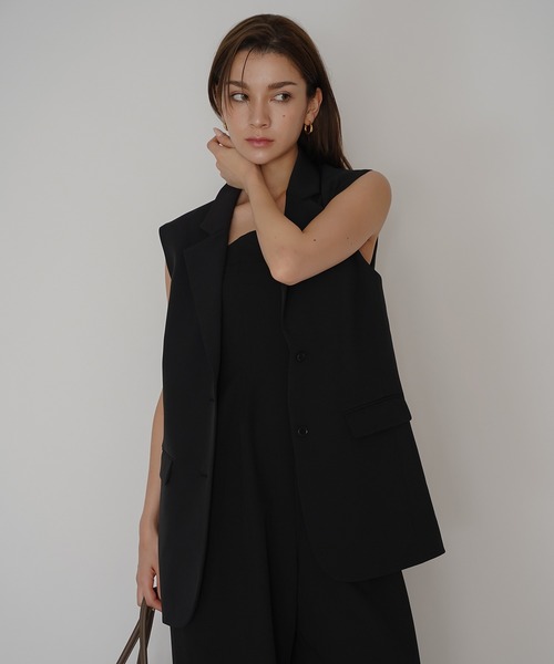 KINO THE KEI(キノザケイ)の「オーバー ショルダー ジレ KINO THE KEI(ベスト・レディース・ベージュ/モカ/ブラック・フリー)」の16枚目の写真