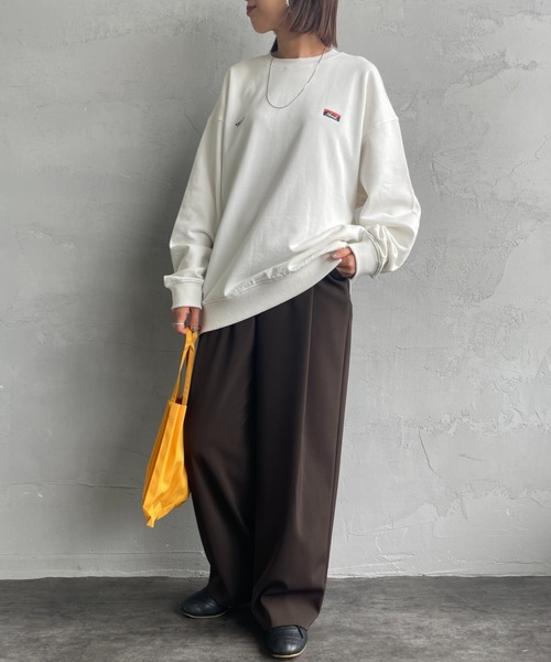 NANGA（ナンガ）の「[NANGA/ナンガ] 別注 バック刺繍ロゴ クルーネックスウェット（スウェット・レディース・ブラック/ホワイト・S/M/L）」の5枚目の写真