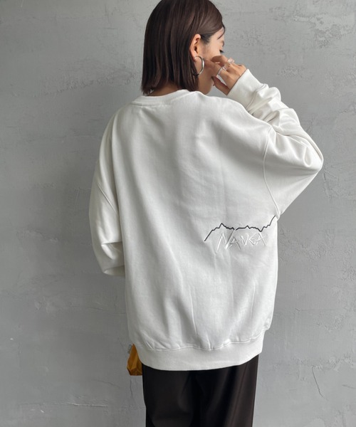 NANGA（ナンガ）の「[NANGA/ナンガ] 別注 バック刺繍ロゴ クルーネックスウェット（スウェット・レディース・ブラック/ホワイト・S/M/L）」の14枚目の写真