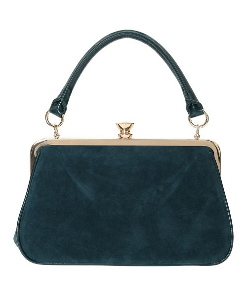 フレームローズ刺繍クロップドがま口バッグ/fint フィント