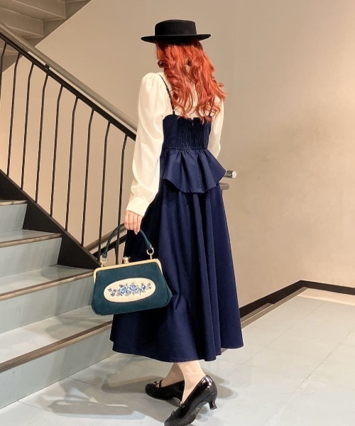 an another angelus（アンアナザーアンジェラス）の「フレームローズ刺繍クロップドがま口バッグ/fint フィント（ハンドバッグ・レディース・ボルドー/ブルーグリーン・FREE）」の13枚目の写真