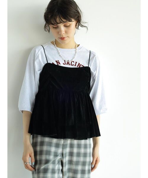 FIKA.(フィーカ)の「Velour camisole bustier(その他トップス・レディース・アイボリー/ブラック・MEDIUM)」の13枚目の写真