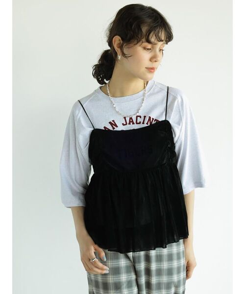 FIKA.(フィーカ)の「Velour camisole bustier(その他トップス・レディース・アイボリー/ブラック・MEDIUM)」の15枚目の写真