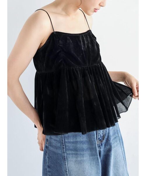 FIKA.(フィーカ)の「Velour camisole bustier(その他トップス・レディース・アイボリー/ブラック・MEDIUM)」の7枚目の写真