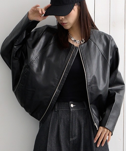 ヴィンテージ　変形デザイン　ドルマンスリーブ　レザー　ライダース　ジャケット ヴィンテージ 変形デザイン ドルマンスリーブ レザー ライダース