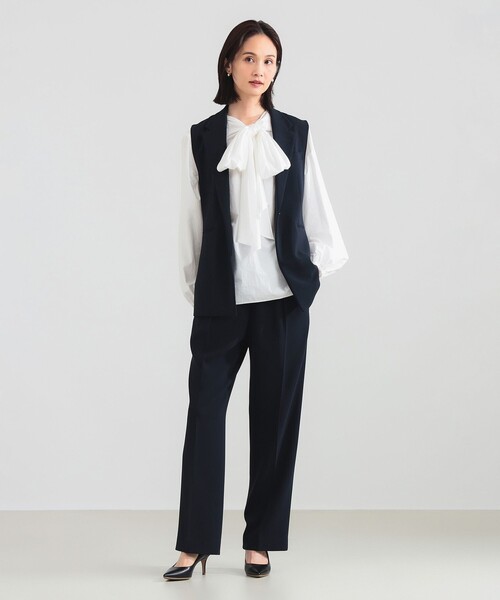 Demi-Luxe BEAMS（デミルクス ビームス）の「【2/5再値下げ】トリアセ スリムパンツ［手洗い可］（スラックス・レディース・ネイビー/ブラック/オフホワイト・36/40/38）」の4枚目の写真