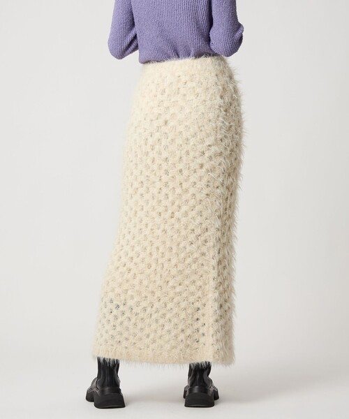 EMMEL REFINES（エメルリファインズ）の「＜EMMEL REFINES＞EM フラッフィー アイレット ニットスカート（スカート・レディース・ブラック/オフホワイト・S/M）」の12枚目の写真