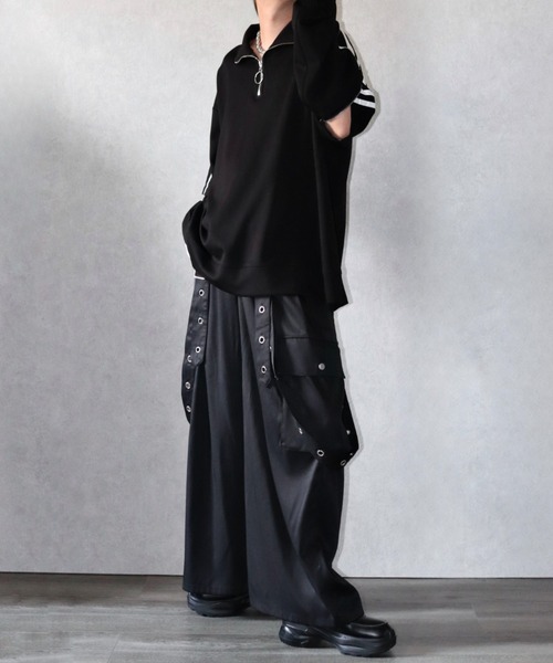 Ellno Loset(エルノロゼット)の「【Ryooo コラボ】ハトメリングサスペンダーツキカーゴパンツ(カーゴパンツ・メンズ・アイボリー/ブラック・MEDIUM/SMALL/LARGE)」の5枚目の写真