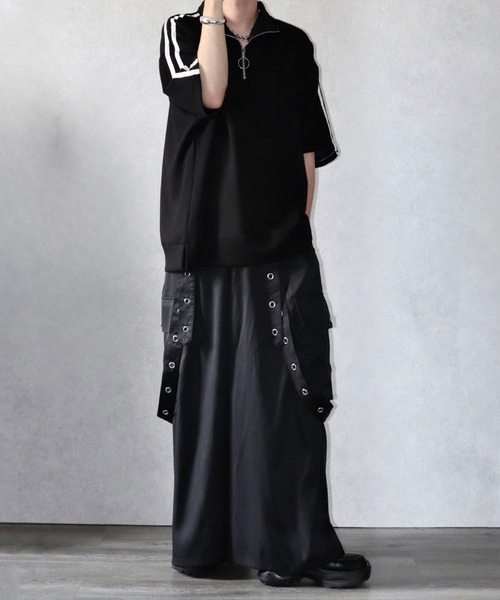 Ellno Loset(エルノロゼット)の「【Ryooo コラボ】ハトメリングサスペンダーツキカーゴパンツ(カーゴパンツ・メンズ・アイボリー/ブラック・MEDIUM/SMALL/LARGE)」の6枚目の写真