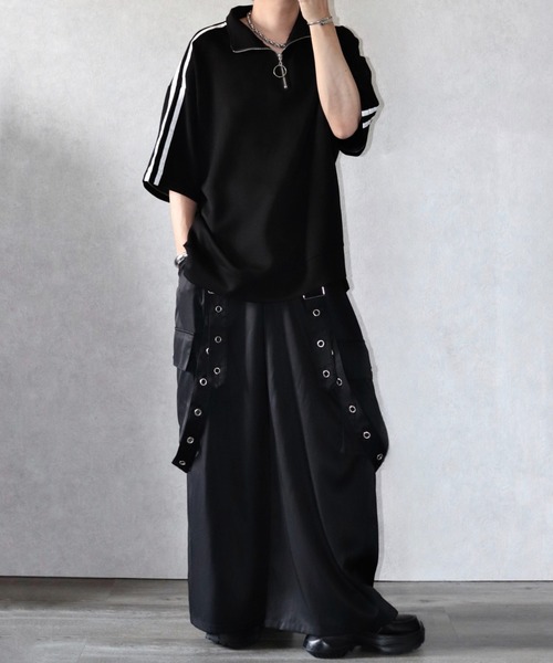 Ellno Loset(エルノロゼット)の「【Ryooo コラボ】ハトメリングサスペンダーツキカーゴパンツ(カーゴパンツ・メンズ・アイボリー/ブラック・MEDIUM/SMALL/LARGE)」の7枚目の写真