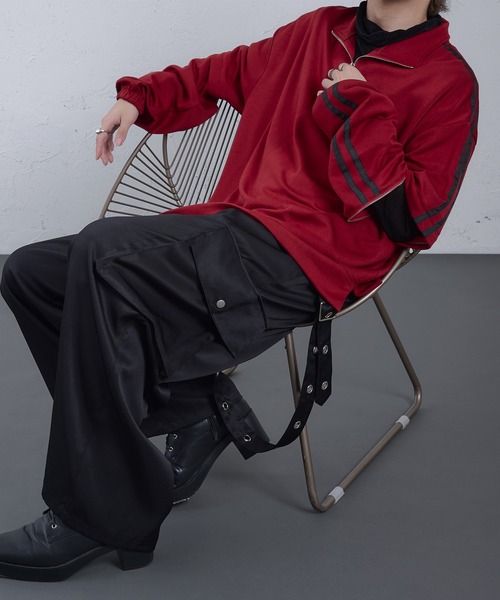 Ellno Loset(エルノロゼット)の「【Ryooo コラボ】ハトメリングサスペンダーツキカーゴパンツ(カーゴパンツ・メンズ・アイボリー/ブラック・MEDIUM/SMALL/LARGE)」の18枚目の写真