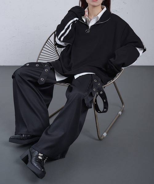 Ellno Loset(エルノロゼット)の「【Ryooo コラボ】ハトメリングサスペンダーツキカーゴパンツ(カーゴパンツ・メンズ・アイボリー/ブラック・MEDIUM/SMALL/LARGE)」の17枚目の写真