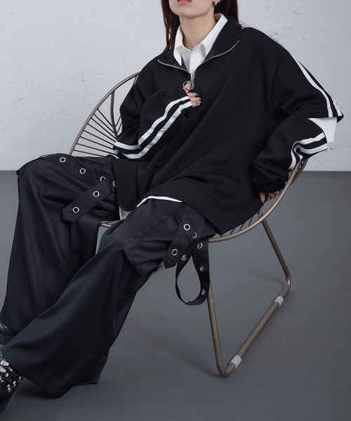 Ellno Loset(エルノロゼット)の「【Ryooo コラボ】ハトメリングサスペンダーツキカーゴパンツ(カーゴパンツ・メンズ・アイボリー/ブラック・MEDIUM/SMALL/LARGE)」の16枚目の写真