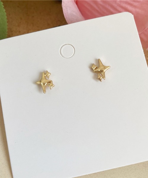 Lace Ladies(レースレディース)の「スター モチーフ メタリック ミニ ピアス(ピアス(両耳用)・レディース・シルバー/ゴールド・FREE)」の5枚目の写真