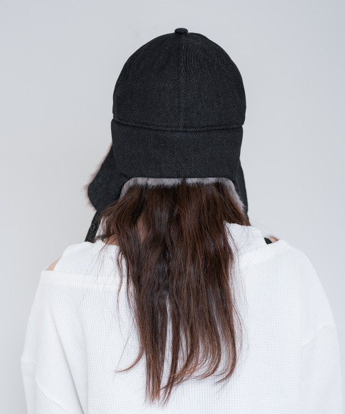polcadot（ポルカドット）の「DENIM EARCOVER CAP/デニム イヤーカバーキャップ（キャップ・メンズ・ブラック/ネイビー・FREE）」の9枚目の写真