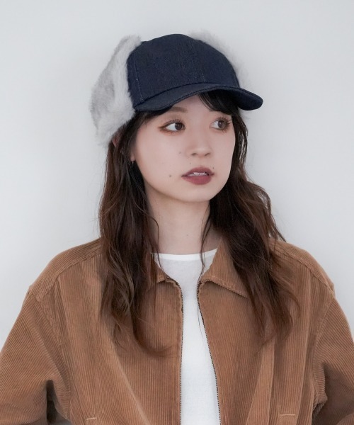 polcadot（ポルカドット）の「DENIM EARCOVER CAP/デニム イヤーカバーキャップ（キャップ・メンズ・ブラック/ネイビー・FREE）」の11枚目の写真