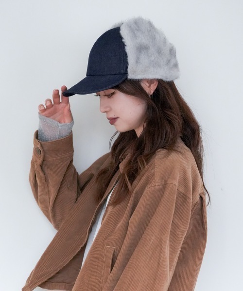 polcadot（ポルカドット）の「DENIM EARCOVER CAP/デニム イヤーカバーキャップ（キャップ・メンズ・ブラック/ネイビー・FREE）」の12枚目の写真