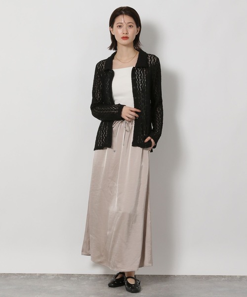 LAKOLE（ラコレ）の「カットレースシャツカーディガン / 588555（カーディガン/ボレロ・レディース・イエロー/アイボリー/ブラック・FREE）」の12枚目の写真