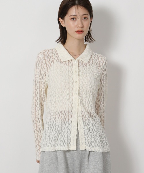 LAKOLE（ラコレ）の「カットレースシャツカーディガン / 588555（カーディガン/ボレロ・レディース・イエロー/アイボリー/ブラック・FREE）」の19枚目の写真