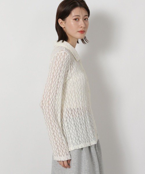 LAKOLE（ラコレ）の「カットレースシャツカーディガン / 588555（カーディガン/ボレロ・レディース・イエロー/アイボリー/ブラック・FREE）」の20枚目の写真