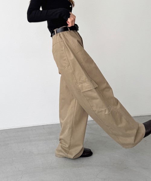 CANAL JEAN(キャナルジーン)の「El mar ツイルカーゴパンツ(カーゴパンツ・レディース・ベージュ/ネイビー・SMALL/MEDIUM)」の4枚目の写真