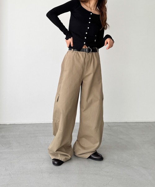 CANAL JEAN(キャナルジーン)の「El mar ツイルカーゴパンツ(カーゴパンツ・レディース・ベージュ/ネイビー・SMALL/MEDIUM)」の5枚目の写真