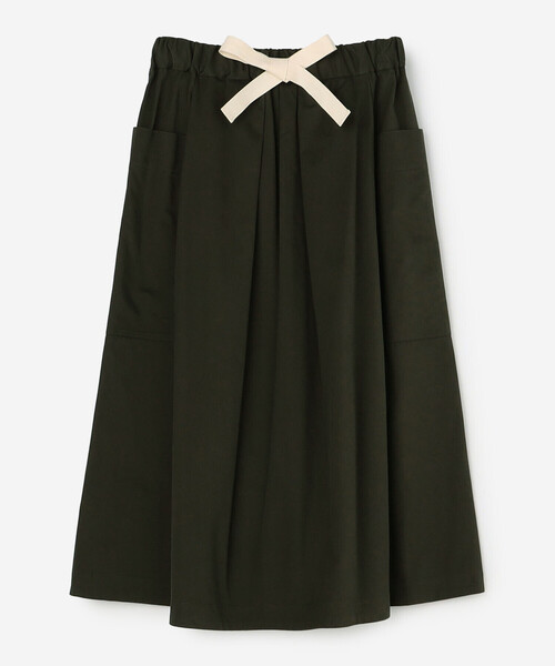 nicholson&nicholson（ニコルソンアンドニコルソン）の「nicholson & nicholson | 〈別注〉 コットン タックスカート WOMEN（スカート・レディース・ブラック/ダークブラウン・38）」の2枚目の写真