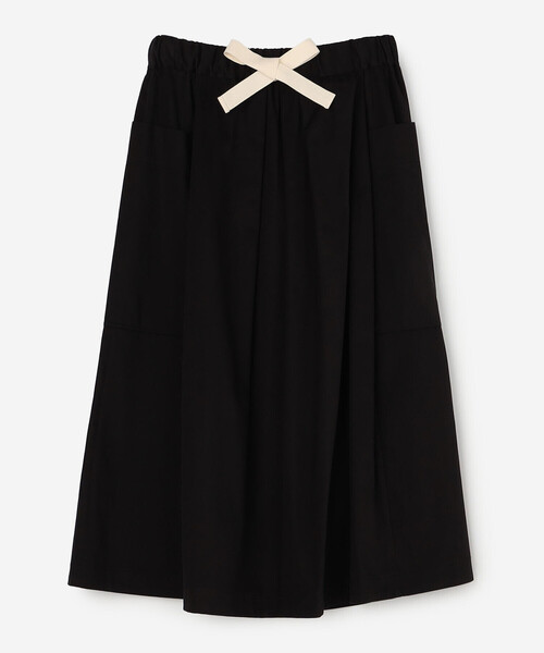 nicholson&nicholson（ニコルソンアンドニコルソン）の「nicholson & nicholson | 〈別注〉 コットン タックスカート WOMEN（スカート・レディース・ブラック/ダークブラウン・38）」の3枚目の写真