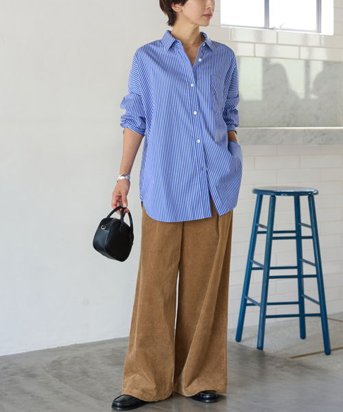 JOURNAL STANDARD relume(ジャーナルスタンダード レリューム)の「《追加 / 新色》ウォッシャブルコーデュロイタックワイドパンツ(その他パンツ・レディース・チャコールグレー/キャメル/ホワイト/サックスブルー・38/36/40)」の19枚目の写真