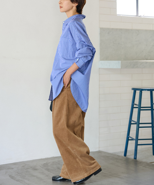 JOURNAL STANDARD relume(ジャーナルスタンダード レリューム)の「《追加 / 新色》ウォッシャブルコーデュロイタックワイドパンツ(その他パンツ・レディース・チャコールグレー/キャメル/ホワイト/サックスブルー・38/36/40)」の20枚目の写真