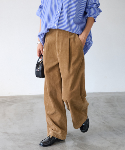 JOURNAL STANDARD relume(ジャーナルスタンダード レリューム)の「《追加 / 新色》ウォッシャブルコーデュロイタックワイドパンツ(その他パンツ・レディース・チャコールグレー/キャメル/ホワイト/サックスブルー・38/36/40)」の22枚目の写真