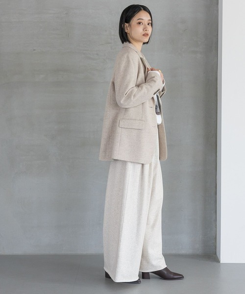 A part by（アパートバイ）の「ウラケボリュームパンツ（スウェットパンツ・レディース・ネイビー/アイボリー・FREE）」の4枚目の写真