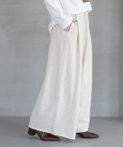 A part by（アパートバイ）の「ウラケボリュームパンツ（スウェットパンツ・レディース・ネイビー/アイボリー・FREE）」の6枚目の写真