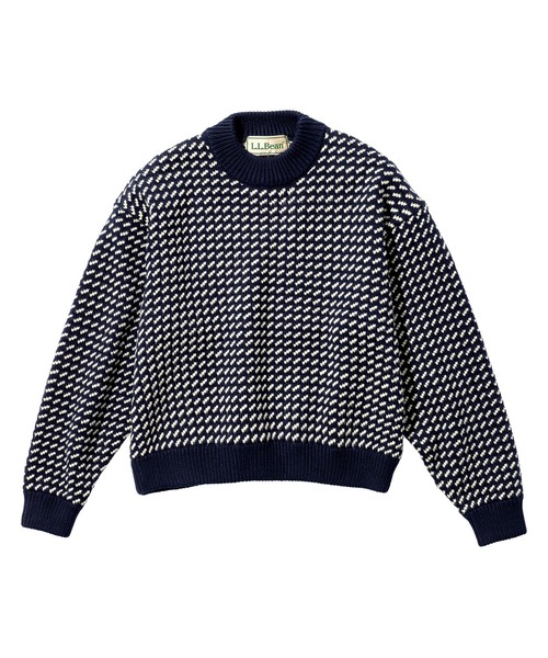 LLBEAN バーズアイニット 現行 ニット セーター 黒 白 紫 Mサイズ JAPAN EDITION】ウェイン・セーター・バーズアイ（ニット