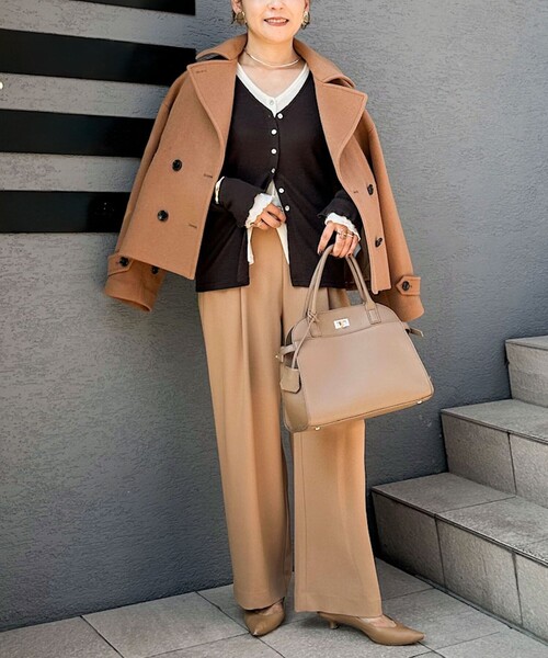 NOLLEY’S（ノーリーズ）の「ウォッシャブルバックサテンジョーゼットイージーパンツ（その他パンツ・レディース・オフホワイト/キャメル/ブラック・40/38/36/34）」の22枚目の写真