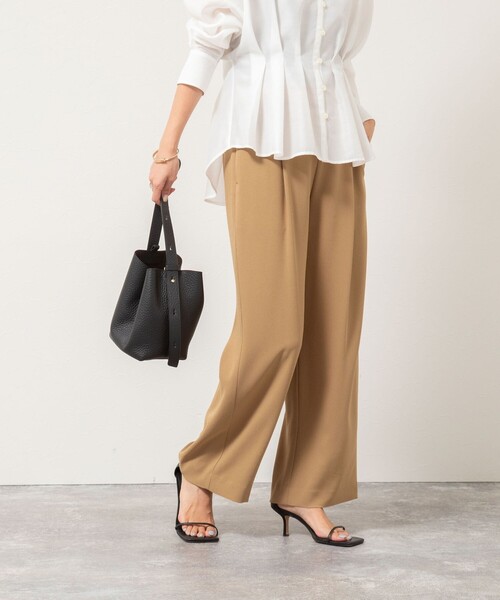 NOLLEY’S（ノーリーズ）の「ウォッシャブルバックサテンジョーゼットイージーパンツ（その他パンツ・レディース・オフホワイト/キャメル/ブラック・40/38/36/34）」の18枚目の写真