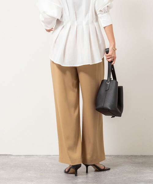 NOLLEY’S（ノーリーズ）の「ウォッシャブルバックサテンジョーゼットイージーパンツ（その他パンツ・レディース・オフホワイト/キャメル/ブラック・40/38/36/34）」の17枚目の写真