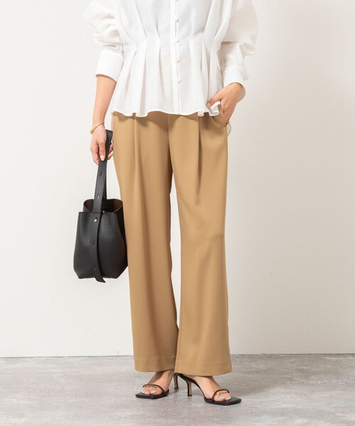 NOLLEY’S（ノーリーズ）の「ウォッシャブルバックサテンジョーゼットイージーパンツ（その他パンツ・レディース・オフホワイト/キャメル/ブラック・40/38/36/34）」の16枚目の写真