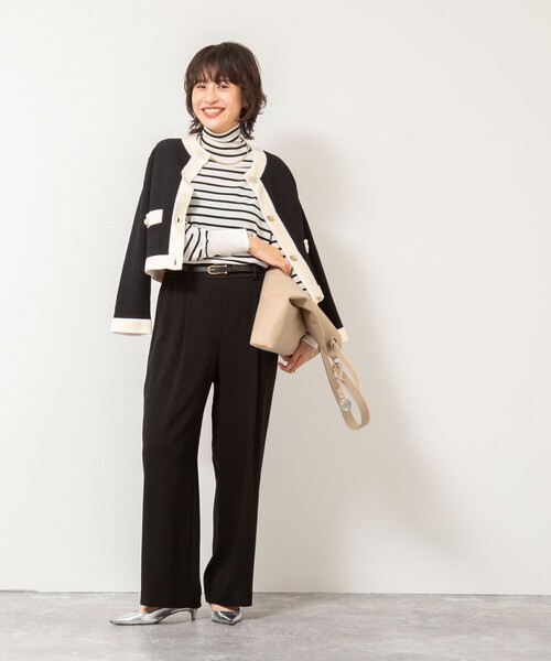 NOLLEY’S（ノーリーズ）の「ウォッシャブルバックサテンジョーゼットイージーパンツ（その他パンツ・レディース・オフホワイト/キャメル/ブラック・40/38/36/34）」の15枚目の写真