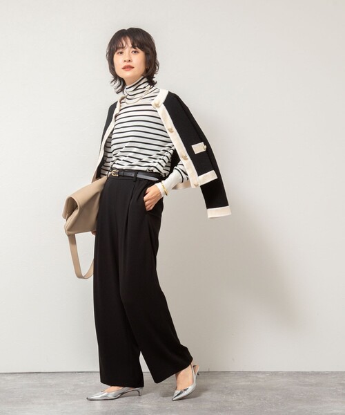 NOLLEY’S（ノーリーズ）の「ウォッシャブルバックサテンジョーゼットイージーパンツ（その他パンツ・レディース・オフホワイト/キャメル/ブラック・40/38/36/34）」の14枚目の写真