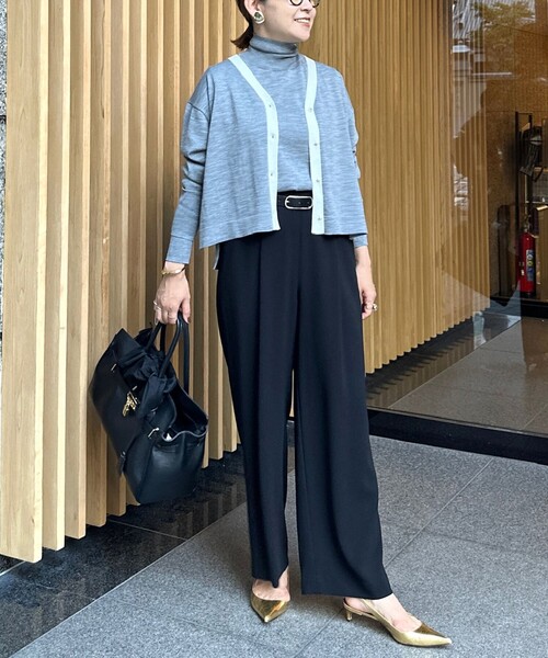 セール】ウォッシャブルバックサテンジョーゼットイージーパンツ