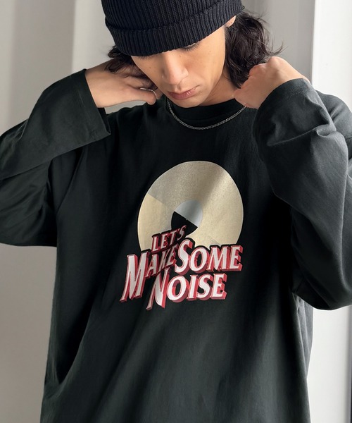 Java(ジャバ)の「《JaVaジャバコラボ》「前後抜かりなし。」綿100%レコード盤レトロツアーロゴTシャツ(長袖)(Tシャツ/カットソー・メンズ・ホワイト/レッド/チャコールグレー/ネイビー・SMALL/MEDIUM/LARGE)」の3枚目の写真
