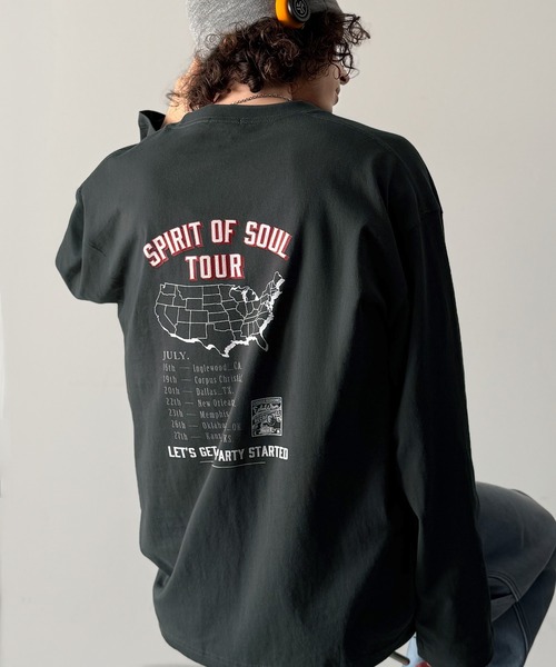 Java(ジャバ)の「《JaVaジャバコラボ》「前後抜かりなし。」綿100%レコード盤レトロツアーロゴTシャツ(長袖)(Tシャツ/カットソー・メンズ・ホワイト/レッド/チャコールグレー/ネイビー・SMALL/MEDIUM/LARGE)」の13枚目の写真